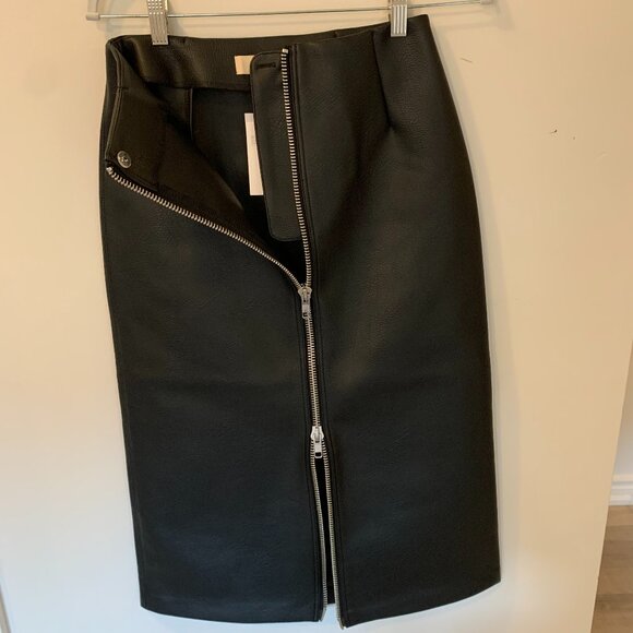 H&M NWT faux leather midi skirt size 2 - Picture 4 of 7